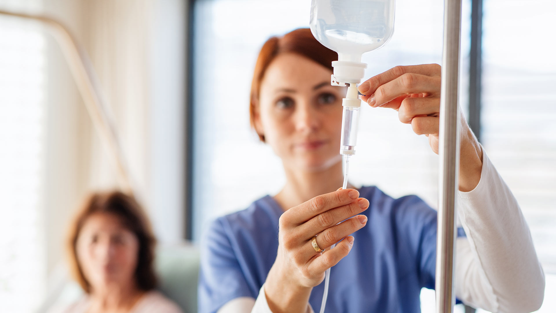 dentist preparing for IV sedation