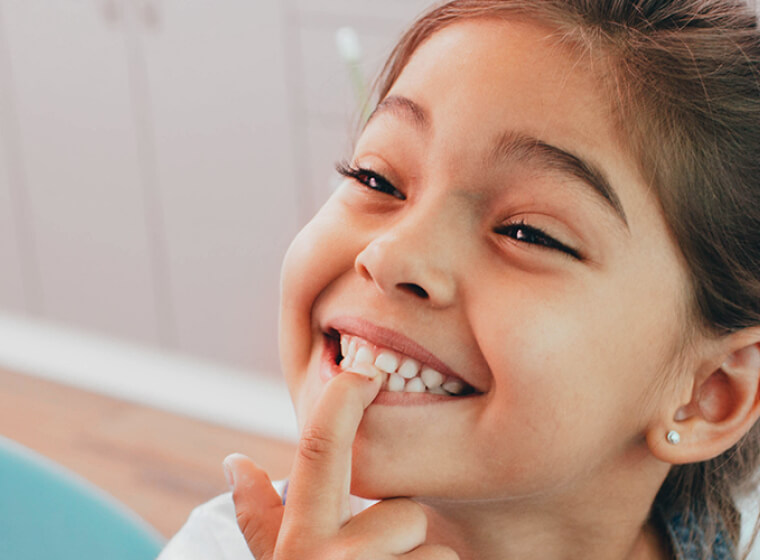 Child at a paediatric dentist appointment